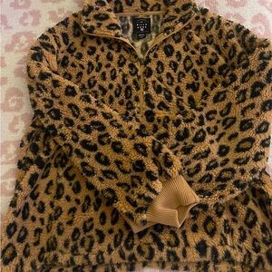 Leopard Print Fleece Jacket